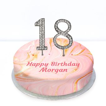 18th Birthday Pink Marble Cake