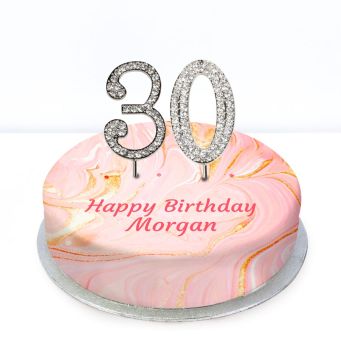 30th Birthday Pink Marble Cake