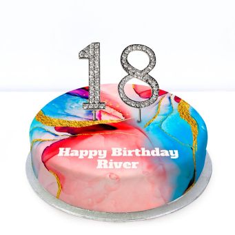 18th Birthday Red Marble Cake