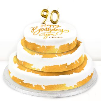 90th Birthday Gold Foil Cake 