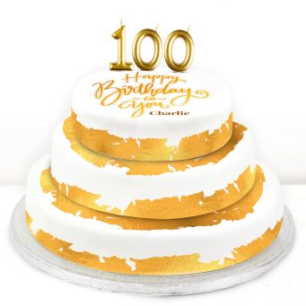 100th Birthday Gold Foil Cake 