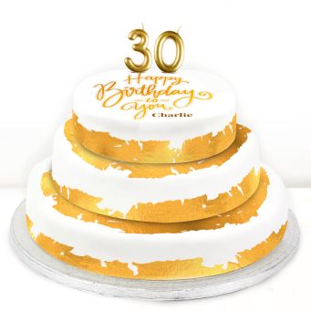 30th Birthday Gold Foil Cake 
