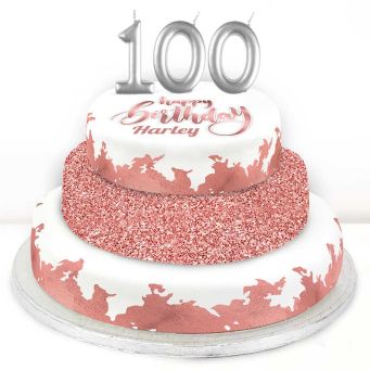 100th Birthday Rose Foil Cake 