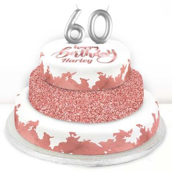 60th Birthday Rose Foil Cake 