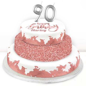 90th Birthday Rose Foil Cake 