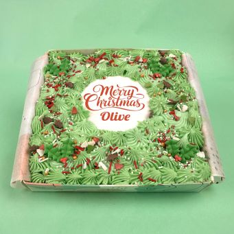 Christmas Wreath Text Brownie
