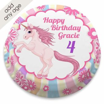 Unicorn and Flowers Cake