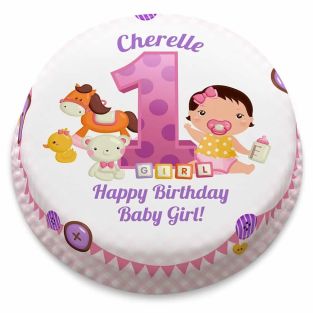 Girls 1st Birthday Cake 