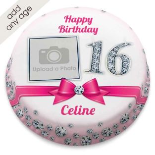 Any Age Diamond Photo Cake