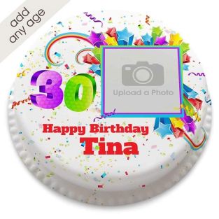 Any Age Rainbow Photo Cake