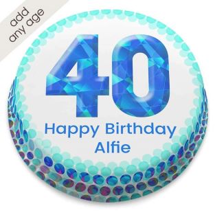 Any Age Blue Number Cake
