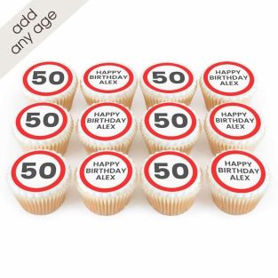 12 Signpost Number Cupcakes