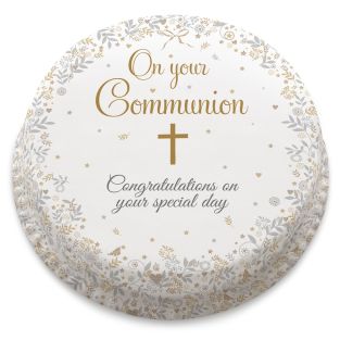Silver Pattern Communion Cake
