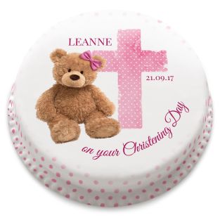 Pink Ted Christening Cake
