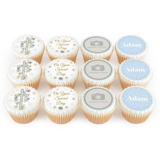 12 Blue Cross Cupcakes