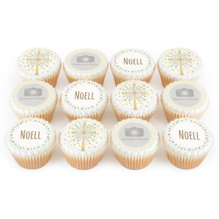 12 Glittery Cross Cupcakes