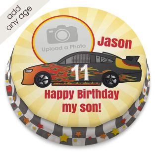Racing Car Photo Number Cake