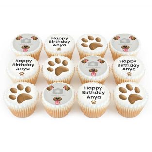12 Dog Photo Cupcakes