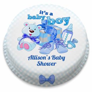 Blue Baby Shower Cake