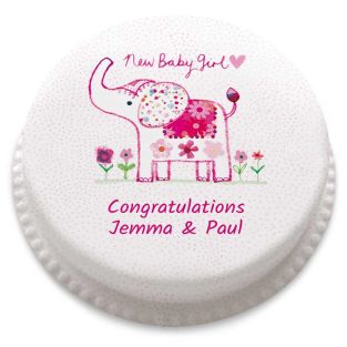 Baby Girl Elephant Cake