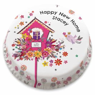 Pink Floral New Home Cake