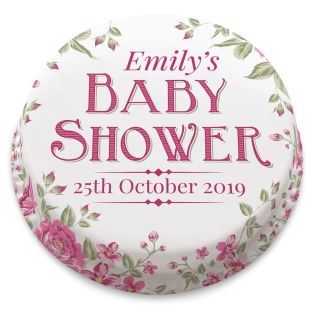Floral Baby Shower Pink Cake