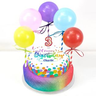 3rd Birthday Balloons Cake