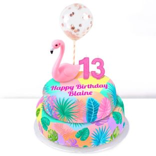 13th Birthday Flamingo Cake