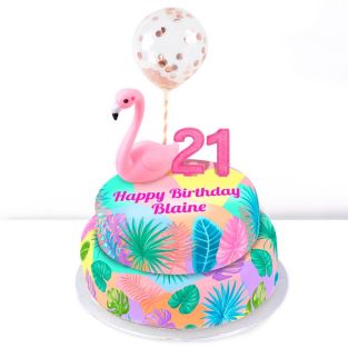 21st Birthday Flamingo Cake