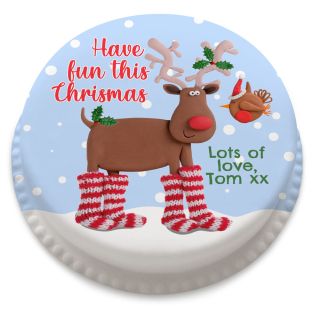 Reindeer and Holly Cake