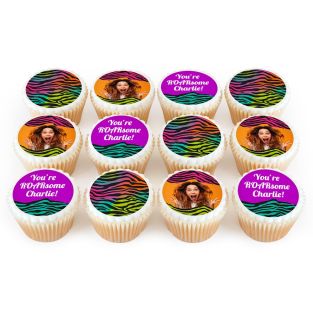 12 Neon Tiger Cupcakes