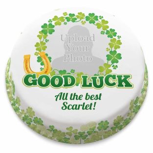 Good Luck Clover Photo Cake