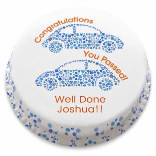 Blue Pattern Cars Cake