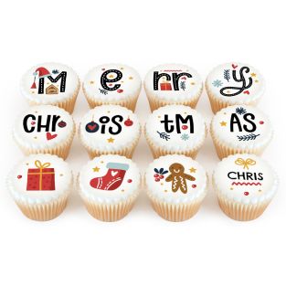 12 Merry Christmas Cupcakes