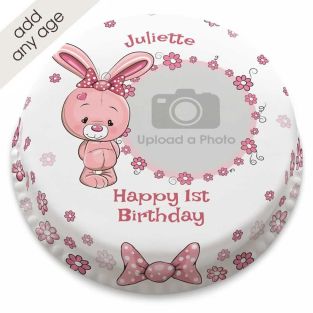 Pink Bunny Photo Cake