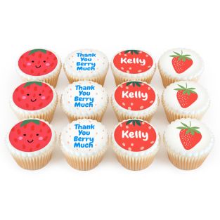 12 Thank You Berry Much Cupcakes