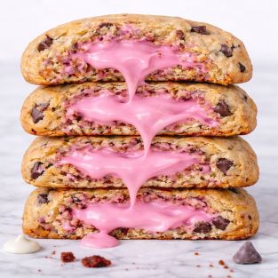 Stuffed Pink Choc Cookies
