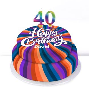 40th Birthday Polka Dot Cake