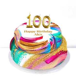 100th Birthday Paint Cake