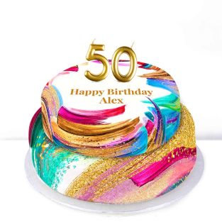 50th Birthday Paint Cake