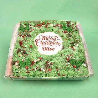 Christmas Wreath Text Brownie