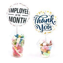 candy cups with balloons